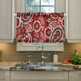 thumbnail image 5 of Coolnut Paisley Floral Kitchen Curtains 2 Panels, UV Protected Tier Curtains Half Window Curtains Kitchen Tiers for Guest Room Bathroom Sink Laundry Room Basement,36 x 27 Inch, 5 of 6