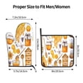 thumbnail image 3 of Xecao Honey Bee Set Pattern Oven Mitts and Pot Holders Sets Heat Resistant Silicone Oven Mittens Extra Thicken Long Kitchen Cotton Oven Glove for Cooking, 3 of 7