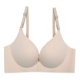 thumbnail image 2 of Womens Wireless Bras Solid Color No Underwire Push Up Full Coverage Soft Seamless Sports Everyday Bralettes Bra,Khaki,38 B, 2 of 5