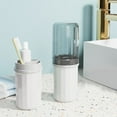 thumbnail image 1 of ¡Gran Ahorro!, Juego de vaso de enjuague portátil para viaje y cepillo de dientes con buen almacenamiento y sellado, agarre cómodo y sin fugas, vasos para enjuague bucal domésticos Akmoler, 1 of 7
