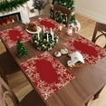 thumbnail image 5 of Red Snowflakes Christmas Winter Xmas Cloth Placemats Set of 4 Table Mats Table Decorations 12x18 Inch, 5 of 6