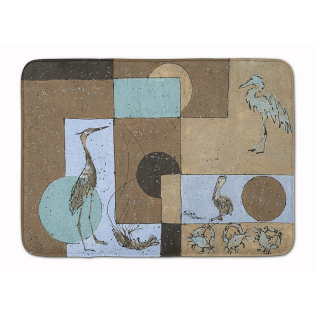 Carolines Treasures 8103-RUG Blue Heron Machine Washable Memory Foam Mat
