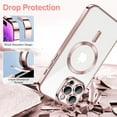 thumbnail image 4 of Entronix Magnetic Clear Case for iPhone 14 Pro Max, Slim Fit, Anti-Drop Shockproof, Rose, 4 of 5