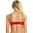 thumbnail image 2 of Yartina Women's Wet Look Patent Leather Bra Top Wireless Bralette Bustier Corset Clubwear Red XXL, 2 of 6