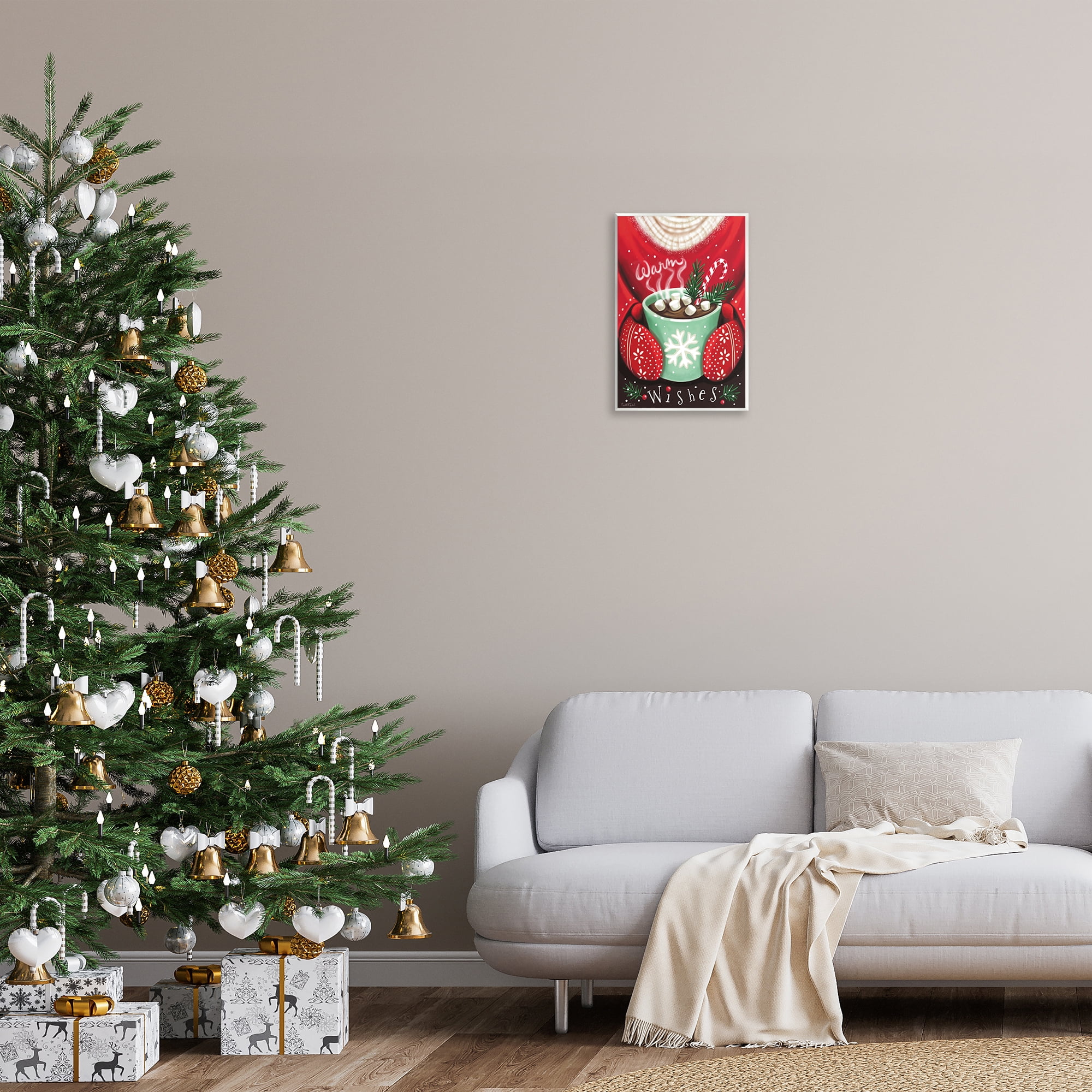 Stupell Industries Warm Wishes Hot Cocoa Holiday Painting Unframed Art Print Wall Art, 13 x 19