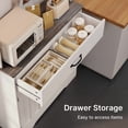 thumbnail image 3 of Aiho Kitchen Pantry Cabinet with Countertop Kitchen Hutch Storage Cabinet 71" Tall Pantry Coffee Bar with Storage, Modern Kitchen Hutch with Microwave Stand for Dining Room, Kitchen - White+Retro, 3 of 7