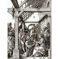 thumbnail image 2 of Durer, Albrecht 14x18 Black Ornate Wood Framed with Double Matting Museum Art Print Titled - The Adoration Of The Magi, 2 of 4