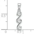 thumbnail image 4 of Sterling Silver Swirl 3-stone CZ Pendant Charm, 4 of 4