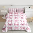 thumbnail image 2 of Feelyou Princess Pink Bow Full Size Comforter Sets, Lines Bowknot Bedding Sets, 3pcs, 2 of 8