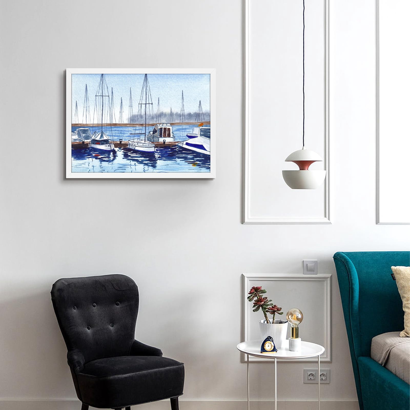 Golden State Art A2 16.5x23.4 Inch Picture Frames with Plexiglass, White, Set of 2