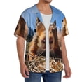 thumbnail image 2 of Sikiie Close-Up Curious Squirrel Men's Cuban Shirt, Hawaiian Shirts, Business Casual Button Down Shirts, Short Sleeve Shirt-X-Large, 2 of 5