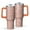 Dark-orange, variant on Leopard Print 40oz Tumbler– Stainless Steel Insulated Tumbler with Handle and Straw, Large Capacity Travel Cup for Hot & Cold Drinks