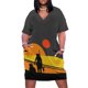 thumbnail image 1 of Tatooine - Vestido suelto estilo coreano para mujer con tirantes en el pecho y falda de sol colorida., 1 of 6