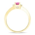 thumbnail image 3 of SZUL Women's Oval Shaped Pink Topaz and Diamond Classic Band in 10K Yellow Gold, 3 of 5