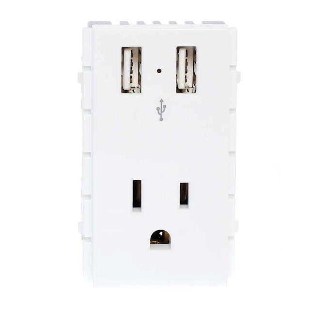 Contacto de un Módulo y Entrada Doble USB Color Blanco iGoto BUL-B