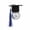 Blue, variant on Graduation Cap Disco Ball with Tassel,Mirror Ball Ornament for Party Decor, Campus Celebration Favor (Large)