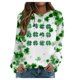 thumbnail image 1 of Xuyuer Women's Round Neck St. Patrick's Day Printed Long Sleeve Shirts Sweatshirt - Festive Holiday Graphic Pullover Top for Seasonal Parties, Gift Exchanges and Cozy Spring Summer Wear, 1 of 5
