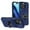 Blue, variant on Grade Shockproof Protective Wallet For Phone With Rotated Ring Kickstand And Integrated Credit Card Holder