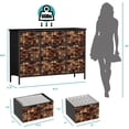 thumbnail image 2 of TV Stand with 9 Drawers, Chest of Drawers with Fabric Bins, Black   Dresser for , Storage Organizer Cabinet for Closet (Brown), 2 of 6