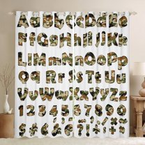 Castle Fairy Personalized Initial Letter Boy Girl Blackout Curtains Set of 2 (52x84 Each),Abstract Camouflage Window Curtains,Alphabet Number Curtains and Drapes,Breathable Home Decor