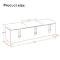 thumbnail image 4 of MCombo Storage Ottoman Bench, Faux Leather Upholstered Footstool with 3 Storage Compartments, Bed End Bench for Bedroom, Entryway W431(Dark Brown), 4 of 9