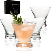 ‌Stemless Martini Glasses Set of 4 – Premium 8oz Cocktail Glasses for Manhattan, Martinis & Bar Essentials, Durable Whiskey Tumblers with Weighted Base, Dishwasher-Safe Barware (Set of 4)