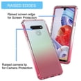 thumbnail image 3 of LG Stylo 6 Case, Takfox Anti-Scratch Shockproof 2-in-1 Hybrid Impact Gradient Transparent Back TPU Cover w/ [2 Pack] Tempered Glass Screen Protector Bumper Clear Phone Cases for LG Stylo 6, Red, 3 of 7