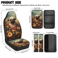 thumbnail image 6 of Xoenoiee Pug Dog Butterfly Flower Print 5 Pcs PU Leather Car Seat Covers Set with Seat Belt Pads & Console Cover, Universal Fit Waterproof Auto Interior Accessories for Most SUV, Truck, Sedan, Van, 6 of 7