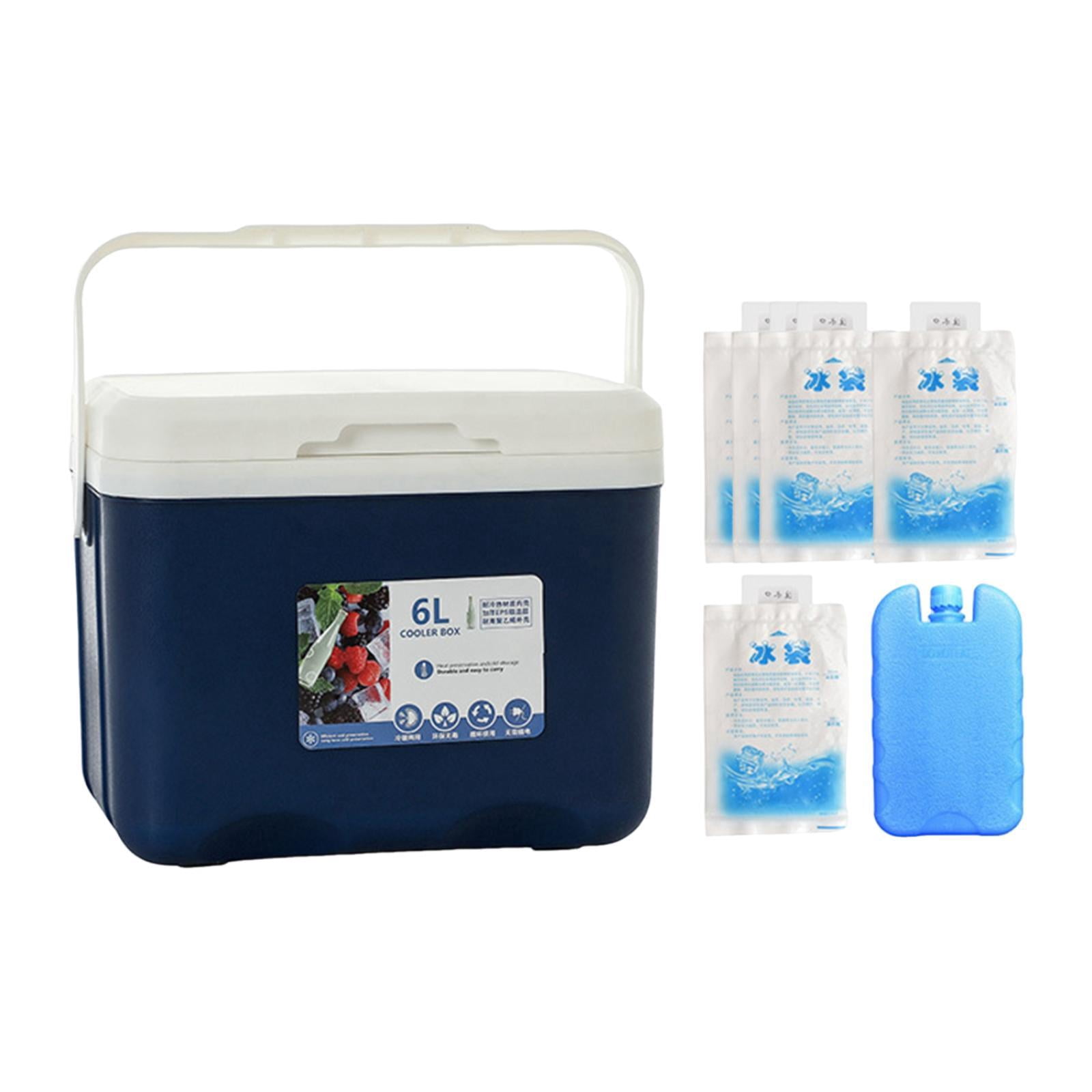 Dualoai Camp , Ice Chest Box, Portable for Freeze/Hot Food with Ice Pack Cold Case Blue