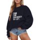 thumbnail image 1 of Gibobby Tops Mujeres Casual Sudadera sin capucha con manga de hombro y estampado de inglesas de color sólido para mujer (Azul marino, XL), 1 of 4