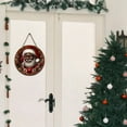 thumbnail image 3 of 20cm x 20cm*1cm Charming Black Santa Wreath Sign - Rustic Wooden Wall Decor with Humorous & Festive Design for Home, CafShatterproof Christmas Tree Decorations Ornaments Bulk, 3 of 6