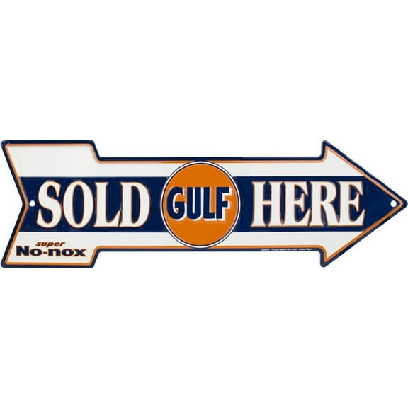 Gulf Sold Here Tin Sign - 20x6