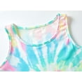 thumbnail image 2 of Topgal Little & Big Girls Tie Dye Rainbow Swirl Pajamas Tank Top & Shorts 2-Piece Sleepwear Set Cute Pjs Size 14, 2 of 5