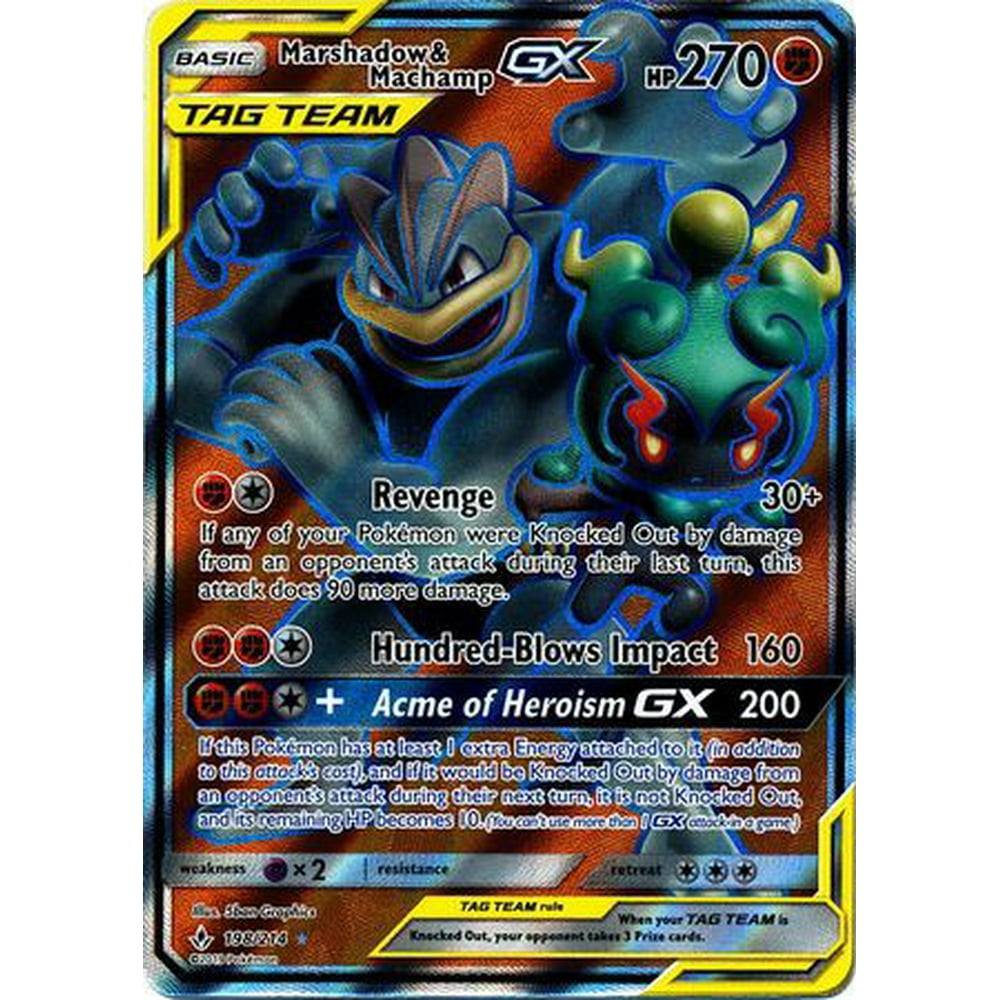 Pokemon Unbroken Bonds Marshadow & Machamp-Tag Team GX #198 - Walmart ...