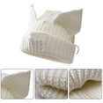 thumbnail image 3 of Gorros para mujer, gorros de invierno para mujer, gorros con orejas de gato, gorros bonitos, gorros de lana tejidos, gorros holgados y cálidos, 3 of 6