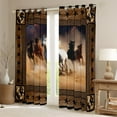 thumbnail image 2 of jejeloiu Fram Animal Horse Blackout Curtains,Retro Stars Print Curtains Pack of 2 (38x45 Each),Rustic Farmhouse Cabin Window Curtains For Men Women,Ultra Soft Home Decor, 2 of 6