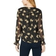 thumbnail image 2 of Maison Jules Womens Sheer-Sleeve Floral Tunic Blouse, 2 of 2