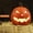 9.84*7.87Inch, variant on Halloween Pumpkin Decoration – Hollow Resin/PP Pumpkin with Happy Face, LED or Candle Compatible, Weather-Resistant, Stable Base, Indoor Outdoor Fall Harvests Decor for Porch Mantel Tabletop, 1PC