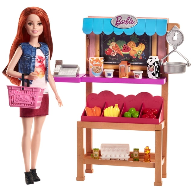 Set Barbie de tienda de abarrotes con cinta transportadora