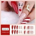 thumbnail image 1 of Christmas 24PCs False Fake Nails Snowflake French Fake Nails Acrylic Nail A, 1 of 8