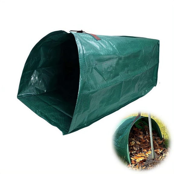 62Gallon Reusable Yard Waste Bag with Dustpan-Style Opening, 1pack Collapsible Leaf Collector for Grass Debris, Heavy-Duty Garden Tote with Handles for Fall Lawn Care
