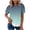 A56 Green, variant on Womens Trendy Ombre Gradient Puff Short Sleeve Blouses Layered Ruffle Hem Peplum Crewneck Elegant Casual Summer Vacation Flowy Babydoll Tunics Tops Shirts