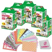 Fujifilm Instax Mini Instant Film  (5 Pack, 100 Sheets) 20 Sticker Frames   Cleaning cloth