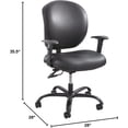 thumbnail image 4 of Safco Alday 24/7 Task Chair - Black Polyester Seat - Black Vinyl Back - 5-star Base - Black - 1 Each, 4 of 6
