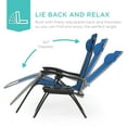 thumbnail image 4 of Best Choice Products Set of 2 Zero Gravity Lounge Chair Recliners for Patio, Pool w/ Cup Holder Tray - Marine Blue/Black, 4 of 9