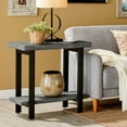 thumbnail image 3 of Alaterre Furniture Pomona Metal and Solid Wood 2-Tier End Table, Accent Table for Living Room, Slate Gray, 3 of 7