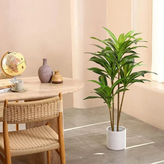 Colourtree 59 inch Artificial Dracaena Plant Outdoor Fake Plants for Home Decor Living Room Indoor- Faux Tall Floor Plants for Office - Artificial Brazil Iron Tree