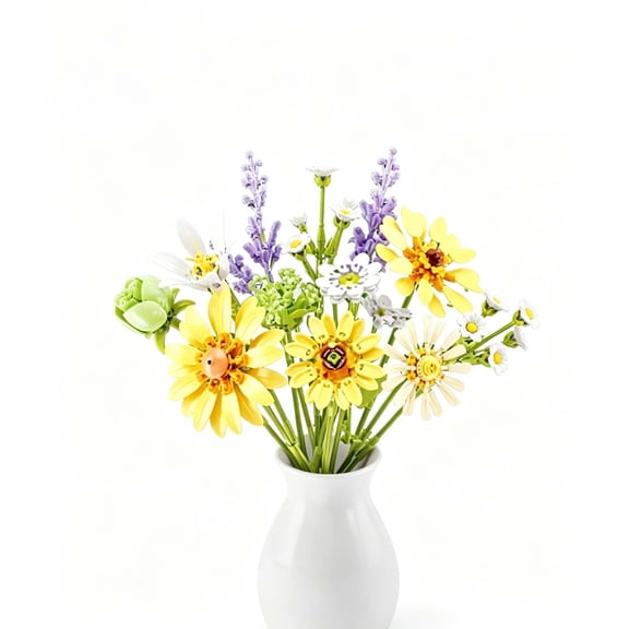 Honchoes Artificial Bouquet Building Sets Compatible With Lego Flowers Chrysanthemum Concentration Building Blocks For Adults Womens 670 Pcs