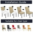 thumbnail image 6 of Chair Slipcovers for Dining Room,Super Fit Stretch Chair Covers Removable Washable Anti-Dust Jacquard Parsons Chair Protector for Hotel Wedding Banquet Decor-4 Pcs-E, 6 of 7