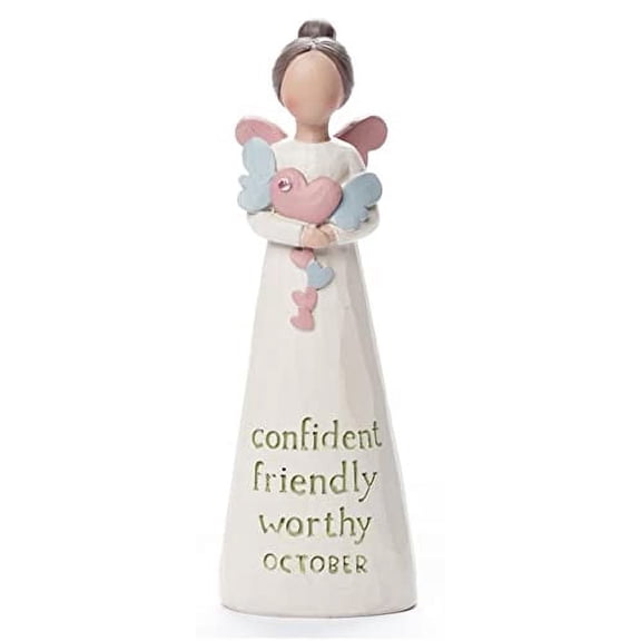 Blossom Bucket October Birthstone Angel Figurine, 5.5-inch Height, Resin (231-13607)